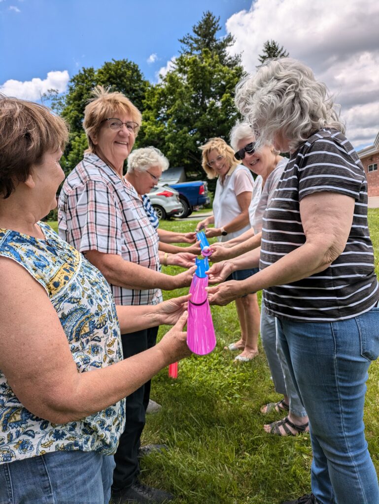 Board members with a game