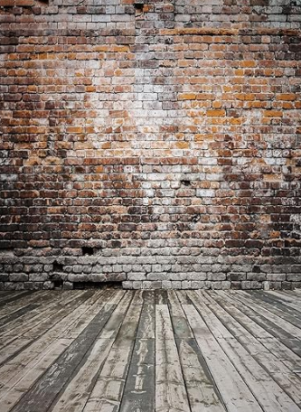 Photo backdrop: Brick wall with wooden floor