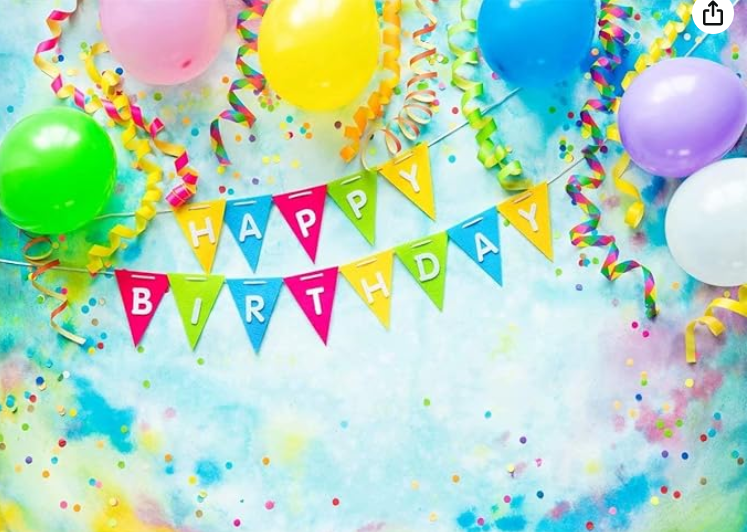 Photo backdrop: Happy Birthday flag background